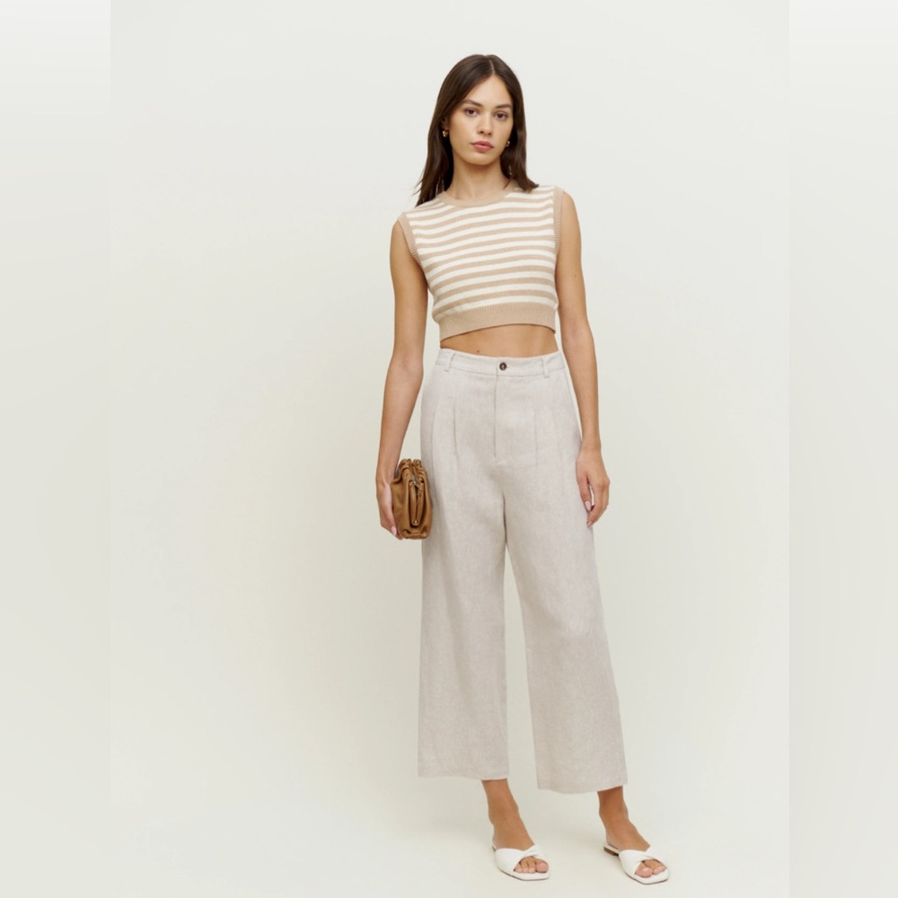 Reformation Cream Wide-Leg Jumpsuit